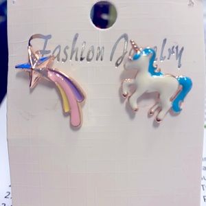 Unicorn and starburst earrings